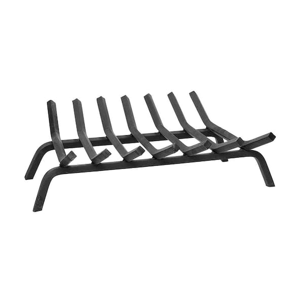ACHLA DESIGNS 24 in. L x 15 in. D Black Sturdy Tapered Hearth Grate for Logs