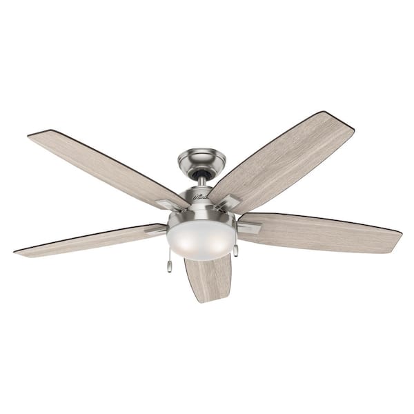 Hunter Antero 54 in. LED Indoor Brushed Nickel Ceiling Fan with