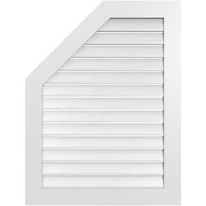 32 in. x 42 in. Octagonal Surface Mount PVC Gable Vent: Functional with Standard Frame