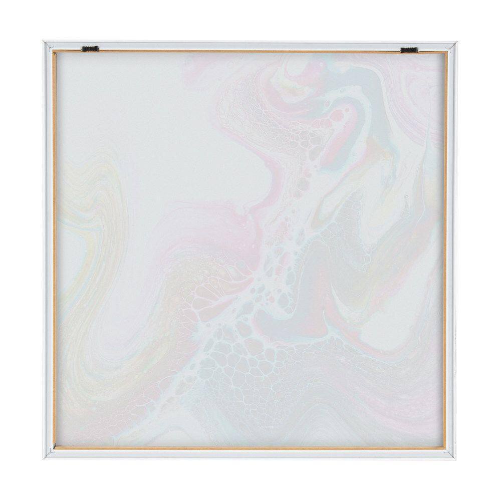 Colorful Abstract Acrylic Print on Canvas with Natural Frame, 24x24