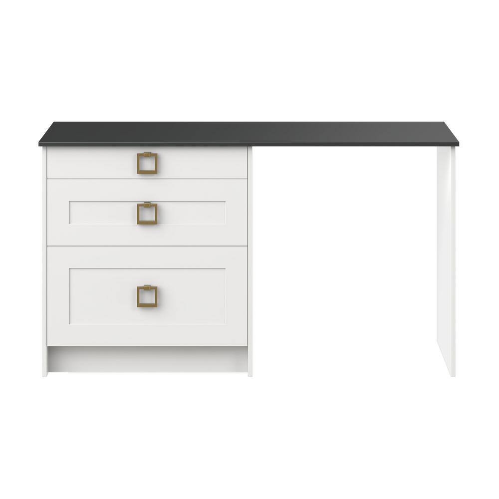 Roseland 61.5 in. W x 34.5 in. H x 24 in. D Warm White Shaker Simple Desk Bundle price history on PriceWatchPro