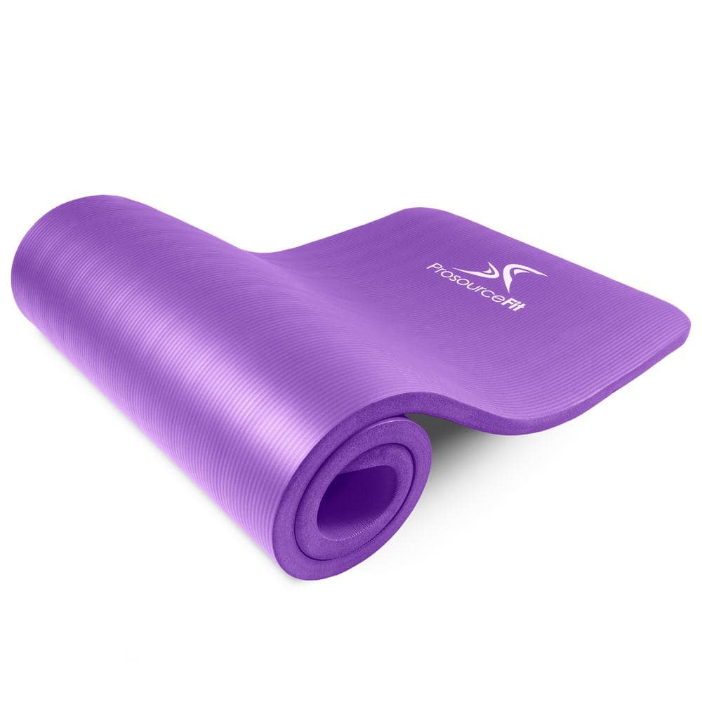 Wakeman Fitness 1/2 In. Extra Thick Yoga Mat, With Carrying Strap, Black 