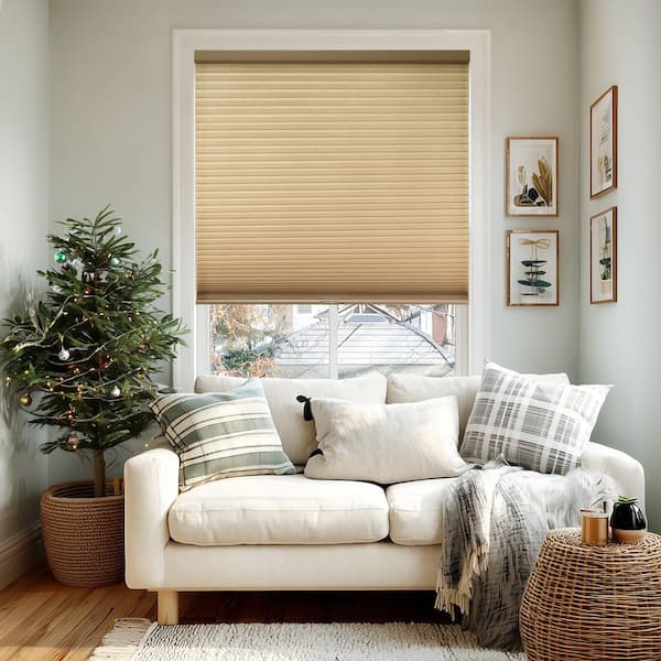 Chicology Cut-to-Size Morning Croissant Cordless Light Filtering Privacy Cellular Shades 54 x 64 in. L