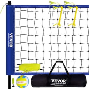 Outdoor Portable Volleyball Net System with Adjustable Height 1.5 in. Dia Steel Poles Professional Volleyball Set