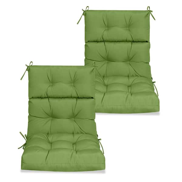 Tenleaf 2 Sets 24 in. x 22 in. High Back Outdoor or Indoor Adirondack Chair, Office Chair Cushions in Green
