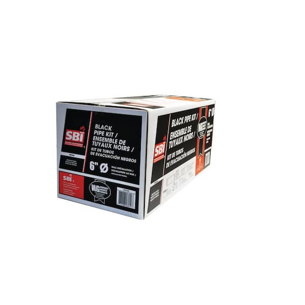 Unbranded - 6 in. x 6 in. Black Single Wall Pipe Kit Chimney Pipe