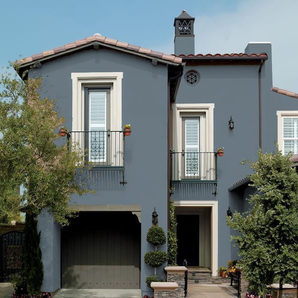 blue stucco house