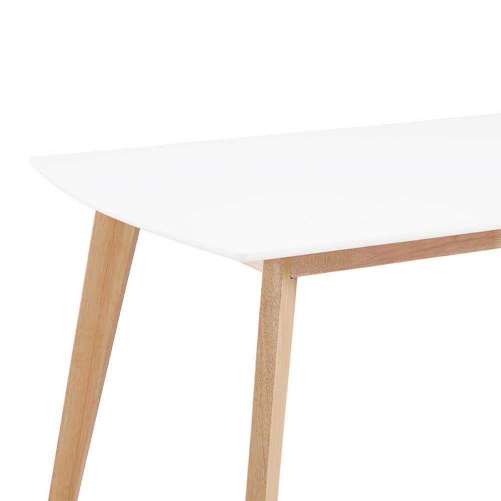 60" White and Natural Reclaimed Wood Dining Table