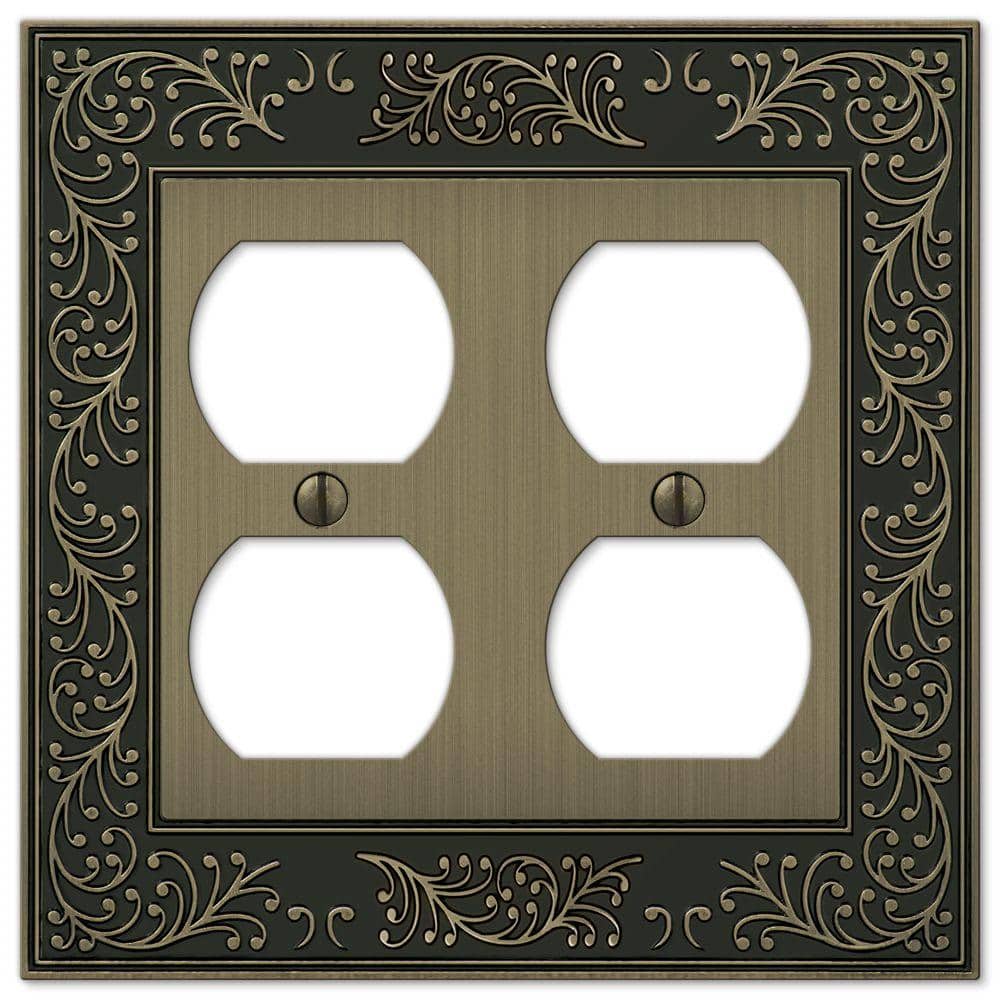 English Garden 2 Gang Duplex Metal Wall Plate - Brushed Brass price history on PriceWatchPro