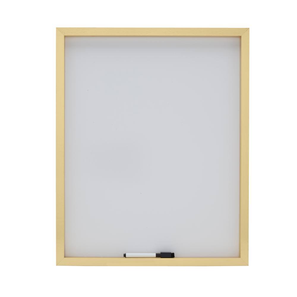 Gold Framed Dry Erase Whiteboard with Marker, 21x17