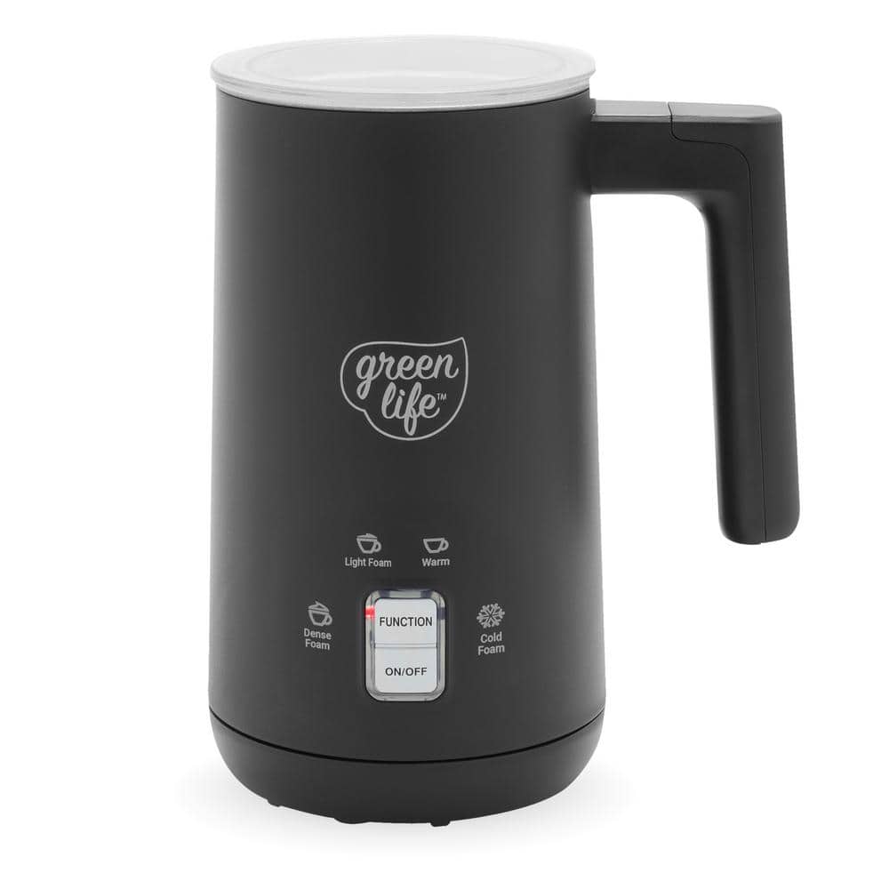 White Ceramic 10oz Electric Milk Frother with 4-in-1 Function
