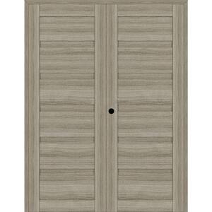 Louver 72 in. x 83.25 in. Right Active Shambor Wood Composite Double Prehung Interior Door
