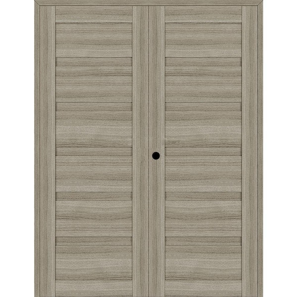 Belldinni Louver 72 in. x 83.25 in. Right Active Shambor Wood Composite Double Prehung Interior Door