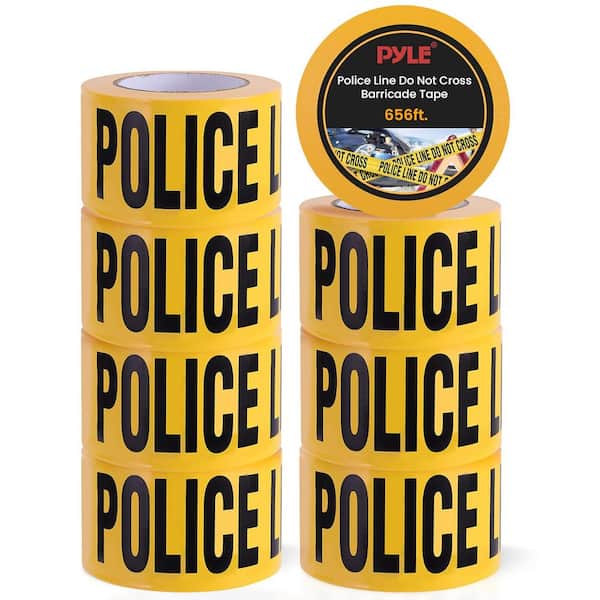 Pyle 8-Pieces 200 Meters Long Tape Roll Suitable for Wide Range of Applications Safety Caution Tape Set (Black and Yellow)