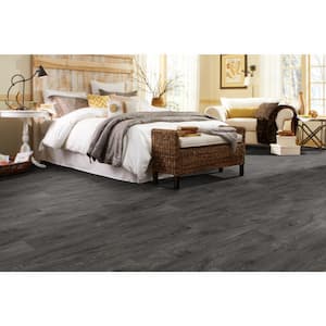 Scorched Walnut Charcoal Wood Residential Vinyl Sheet Flooring 12ft. Wide x Cut to Length