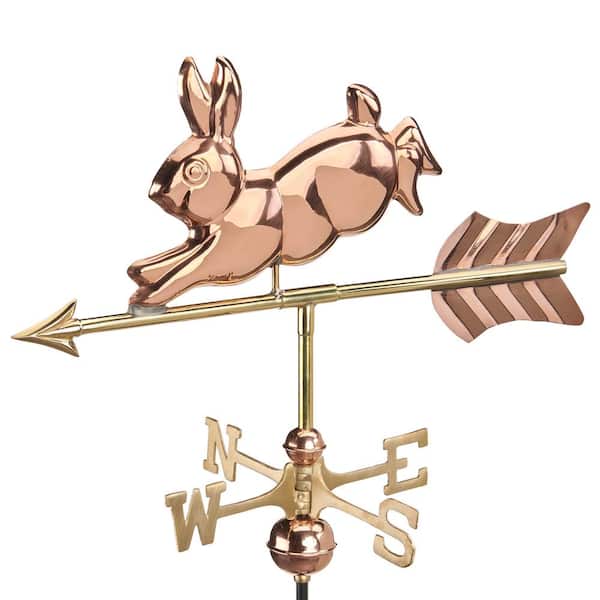 Rabbit Garden Weathervane in Copper w/Garden Pole
