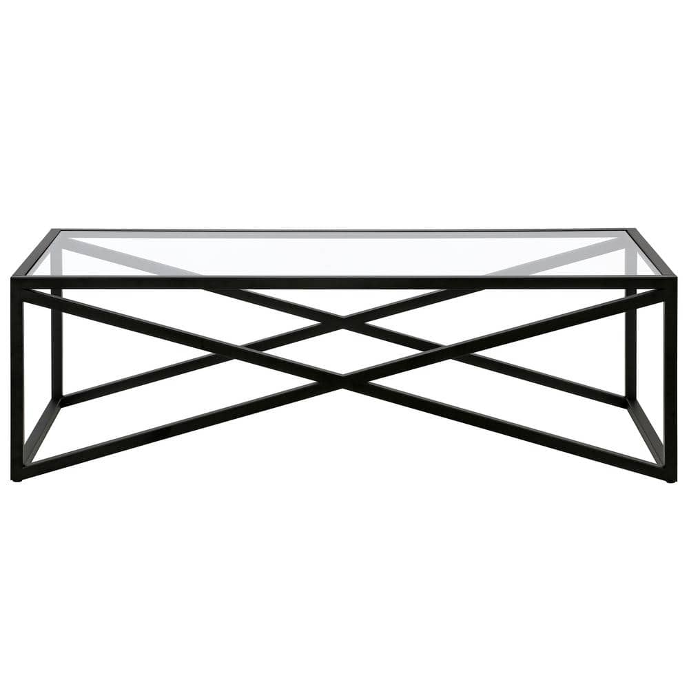 Calix 54" Blackened Bronze Rectangular Glass Coffee Table