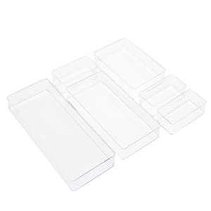 6-Piece Drawer Storage Bin, Kitchen and Pantry Drawers Organizers, Multipurpose for Home and Office