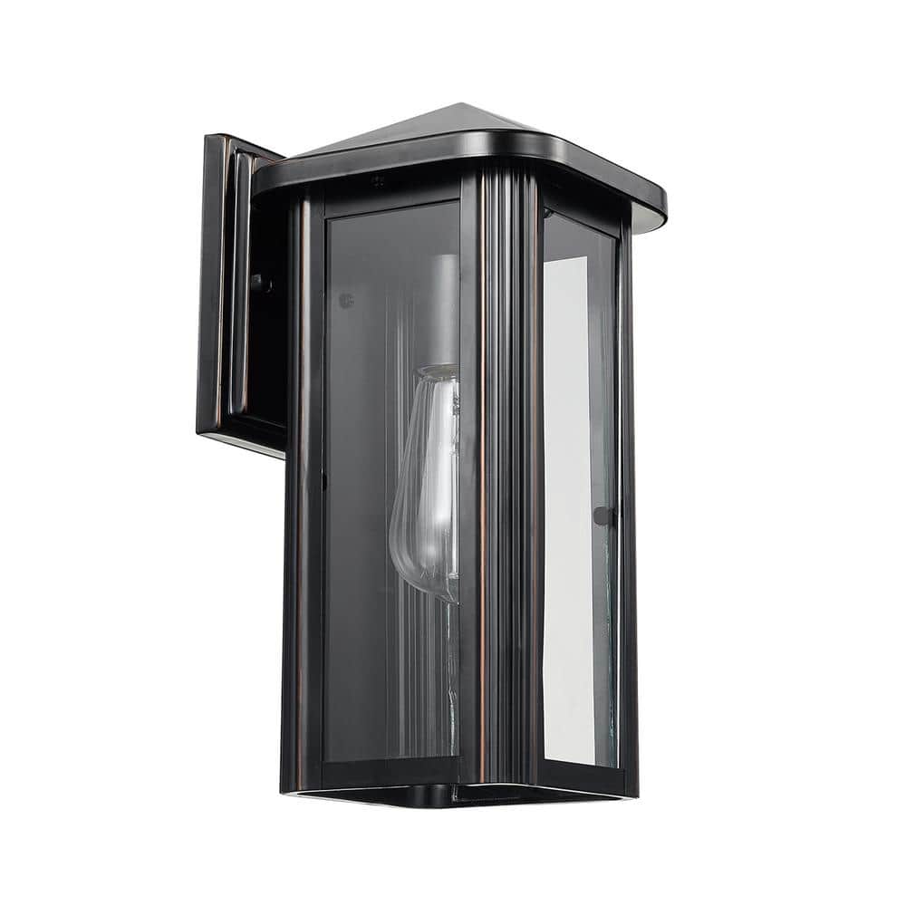 Clarence Oil-Rubbed Bronze Modern Indoor/Outdoor 1-Light Wall Sconce with V