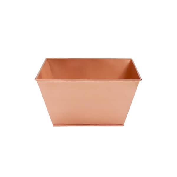 ACHLA DESIGNS 12.5 in. x 12.5 in. Square Copper Plated Galvanized Steel Flower Planter Box