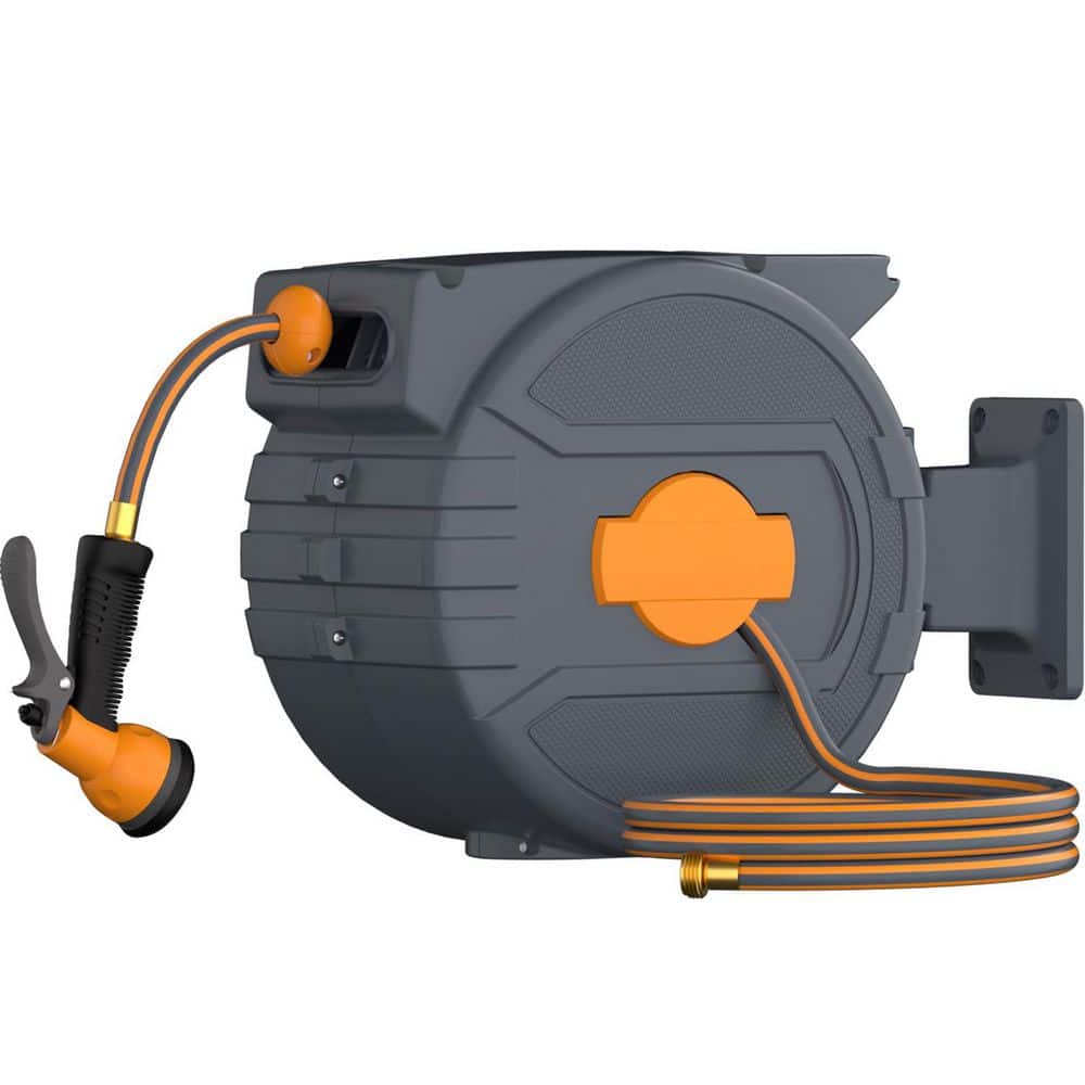 Retractable Garden Hose Reel 1/2 in. x 82 ft. Automatic Hose Reel with 7-Pattern Nozzle, Any Length Lock and 180° Swivel price history on PriceWatchPro