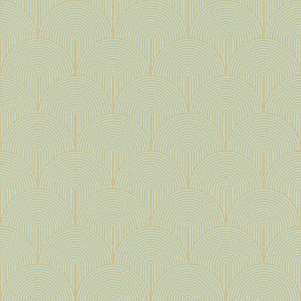 Lempicka Teal Art Deco Motif Wallpaper, DD139230