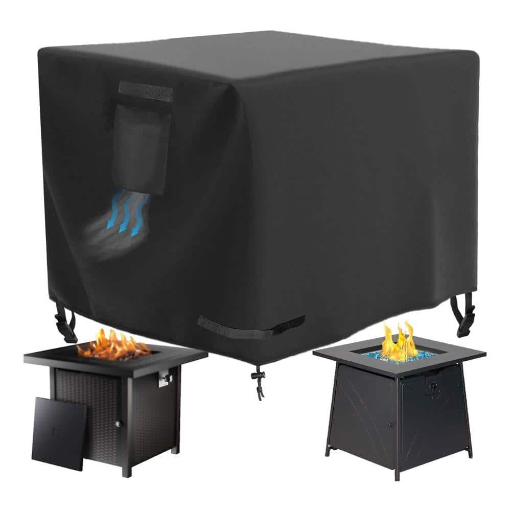 Square Gas Fire Pit Waterproof & 600D Heavy Duty Fire Table CoverOutdoors Patio Propane Black Polyester with 2 Air Vent price history on PriceWatchPro