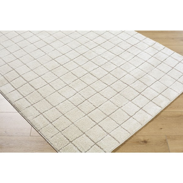 Our PNW Home Grid Ivory/Taupe 3 ft. x 10 ft. Cascade Global Indoor Area Rug