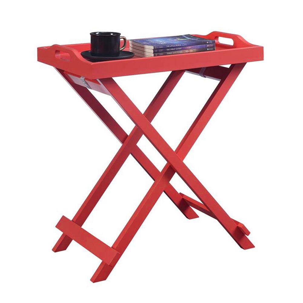 Designs2Go 22 in. Espresso Standard Rectangle Folding Tray End Table - thumbnail 3