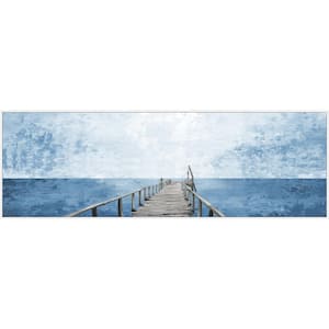 "Weathered Wooden Pier" by Marmont Hill Floater Framed Canvas Nature Art Print 20 in. x 60 in. .