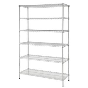 6-Tier Commercial Grade Heavy Duty Steel Wire Shelving Unit in Chrome (48 in. W x 72 in. H x 18 in. D)