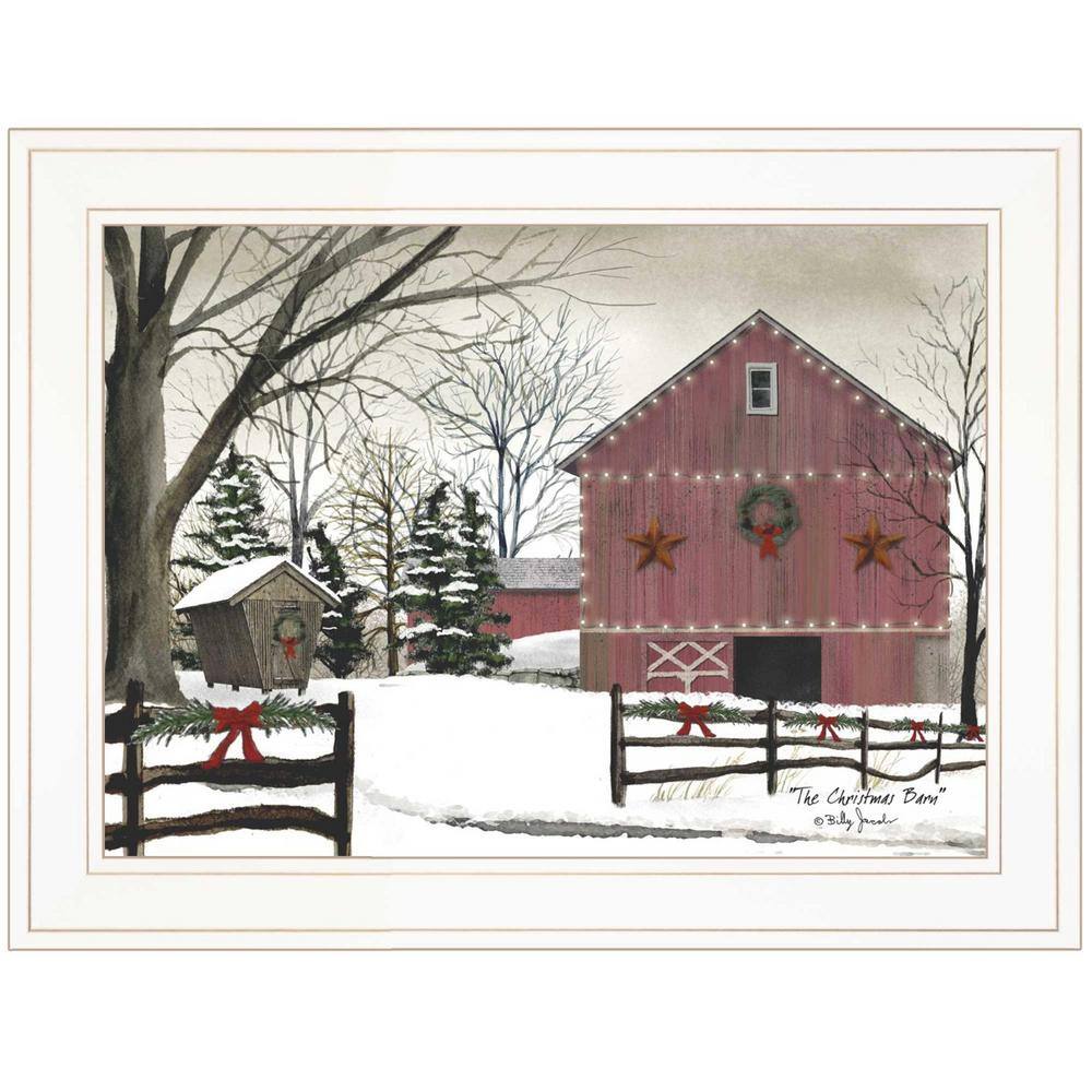 Charlie Christmas Barn 1-Piece Framed Wall Art 15 in. x 19 in. price history on PriceWatchPro