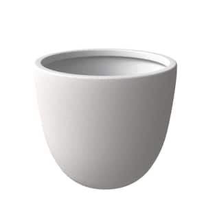 Dahlia Modern 11 in. White Fiberstone and Clay Tapered Round Planter for Indoor and Outdoor