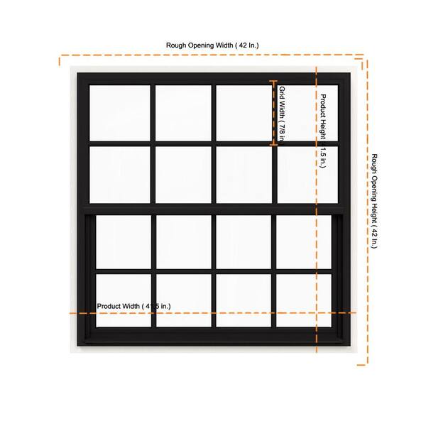 JELD-WEN 42 in. x 42 in. V-4500 Series Black Exterior/White