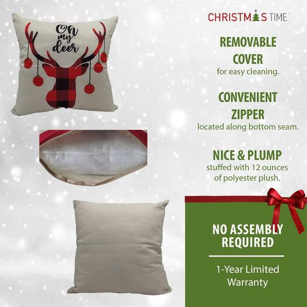 Oh deer 2024 christmas pillow