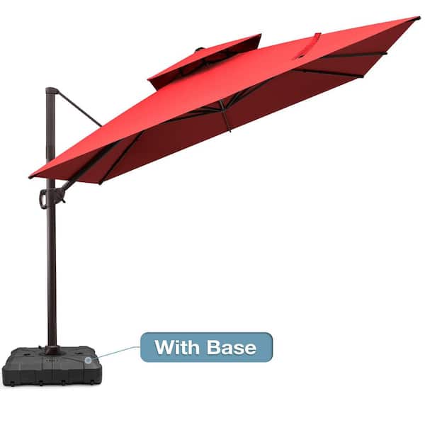 11 round patio umbrella tilting 11 Ft Cantilever Patio Umbrella, Round Outdoor Offset Umbrella With 36