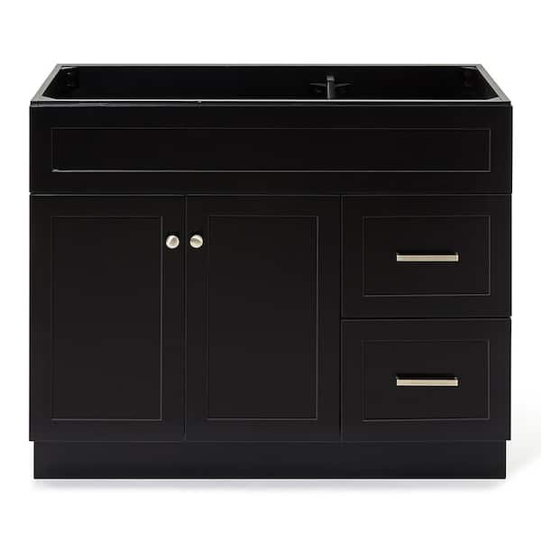 ARIEL Hamlet 42 in. W x 21.5 in. D x 34.5 in. H Freestanding Bath Vanity Cabinet without Top in Black