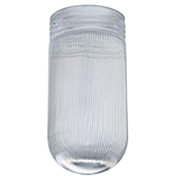 Westinghouse 6-3/4 in. Vapor Proof Clear Optic Glass Threaded Neck Shade with 3-1/4 in. Thread and 3-1/2 in. Width