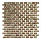 Infusion Gold Metallic 11.875 in. x 11.375 in. Interlocking Brick Glass Mosaic Tile (0.938 sq. ft/Each)