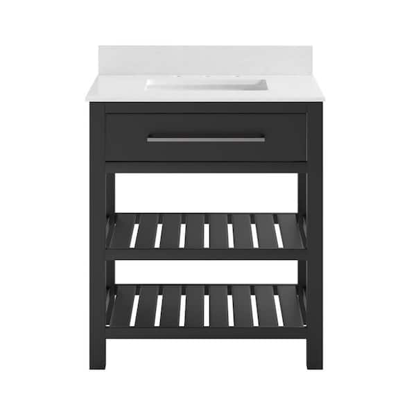 DHP Cleveland White 22 in. D x 38.00 in. H x 30 in. W Bathroom Vanity