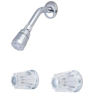 Double-Handle 1-Spray Shower Faucet Set in Polished Chrome (Valve Not Included)