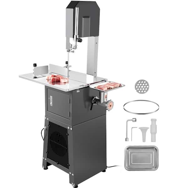 VEVOR Commercial Electric Meat Bandsaw, 850-Watt Stainless Steel Vertical Bone Sawing Machine, 19.1 in. Lx15 in. W Workbench