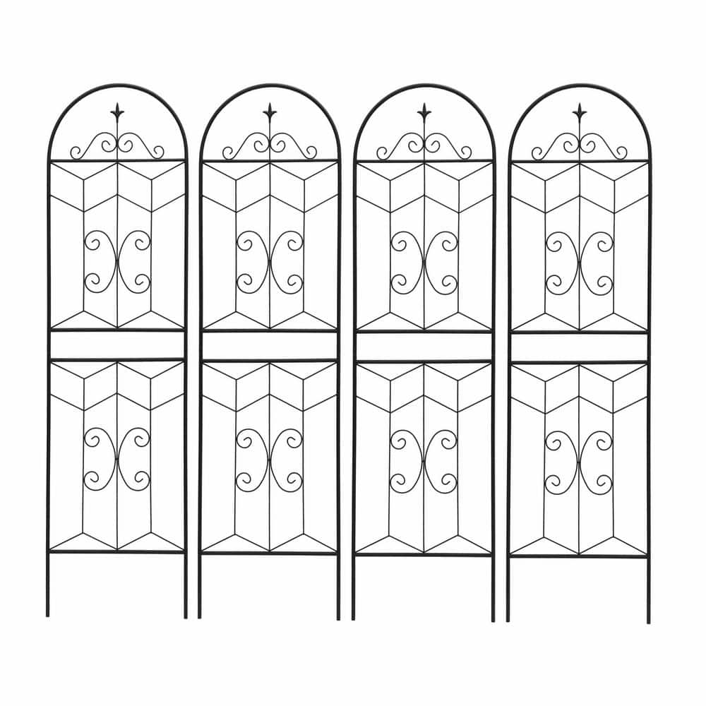 Avex Black 4-Pieces 19.7 in. W x 71 in. H Metal Garden Trellis for Climbing Plants Outdoor Flower Support price history on PriceWatchPro
