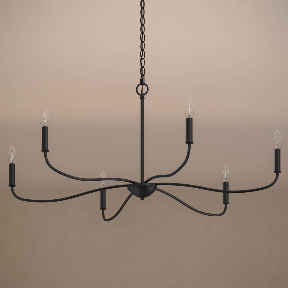 Ilia 60-Watt 6-Light Matte Black Extra Large Transitional Chandelier price history on PriceWatchPro
