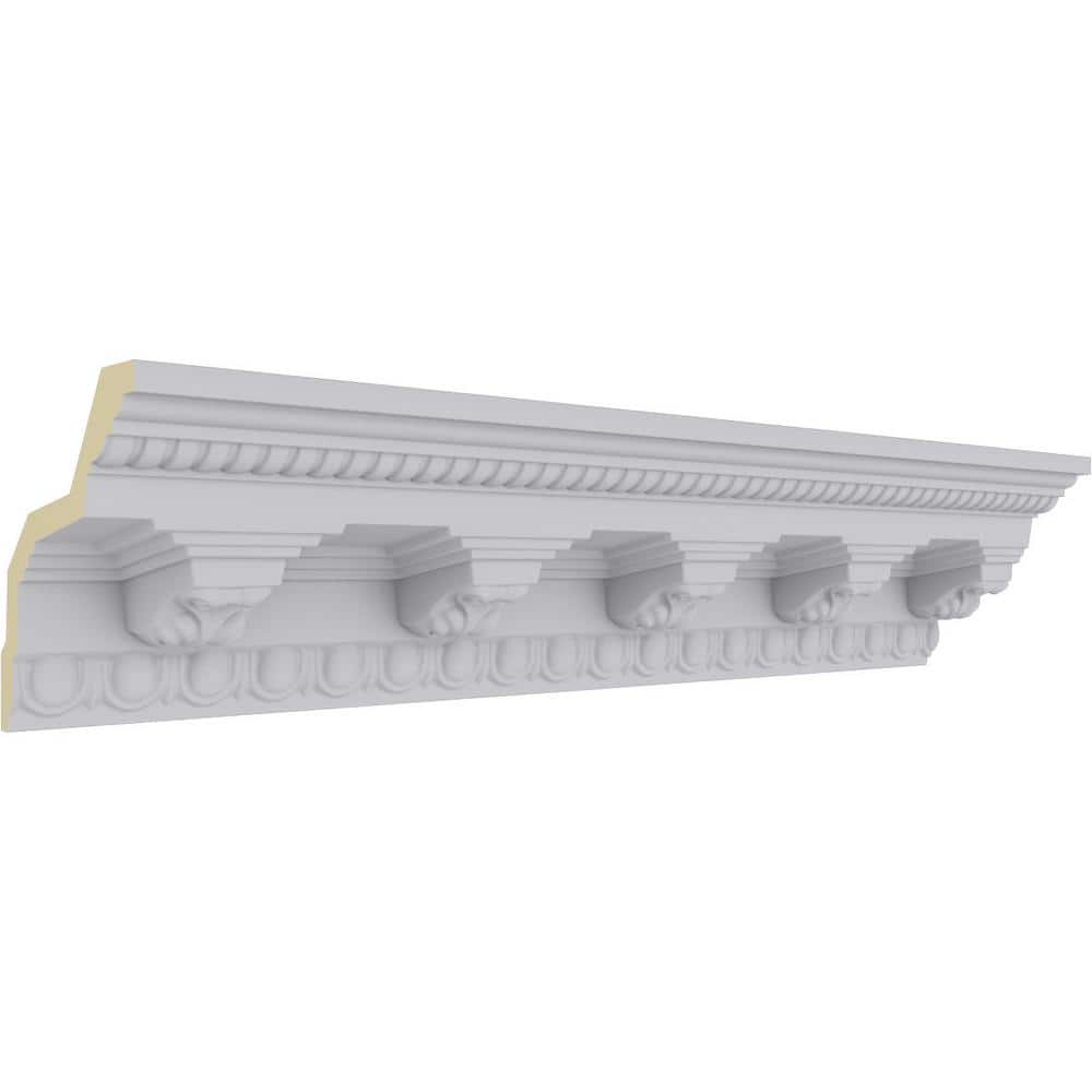 SAMPLE - Endurathane Attica Crown Moulding, 3 7/8"H x 3 5/8"P x 5 3/8"F x 12"L, Factory Primed