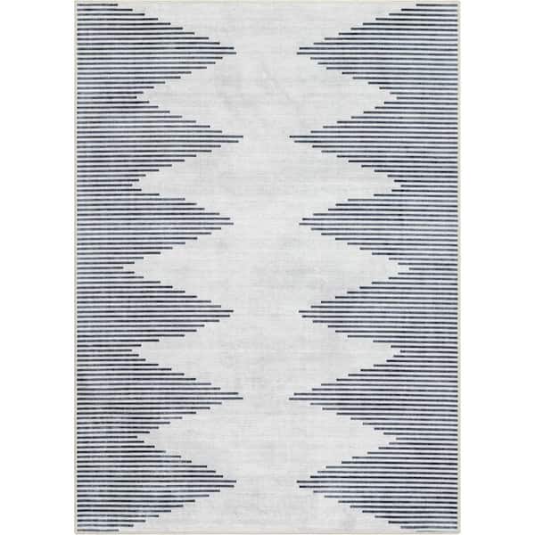 Well Woven Apollo Bree Ivory Grey 5 ft. x 7 ft. Moroccan Moroccan ...