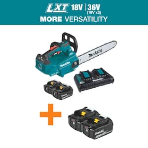 LXT 16 in. 18V X2 (36V) Lithium-Ion Brushless Top Handle Chain Saw Kit 5.0Ah with 18V LXT Battery Pack 5.0Ah(2-Pk)
