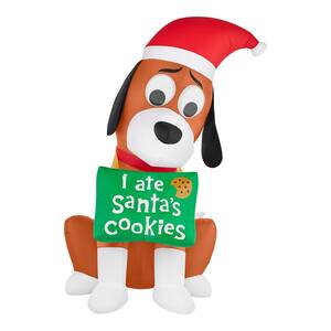 6 ft. LED Santa's Cookies Dog Inflatable