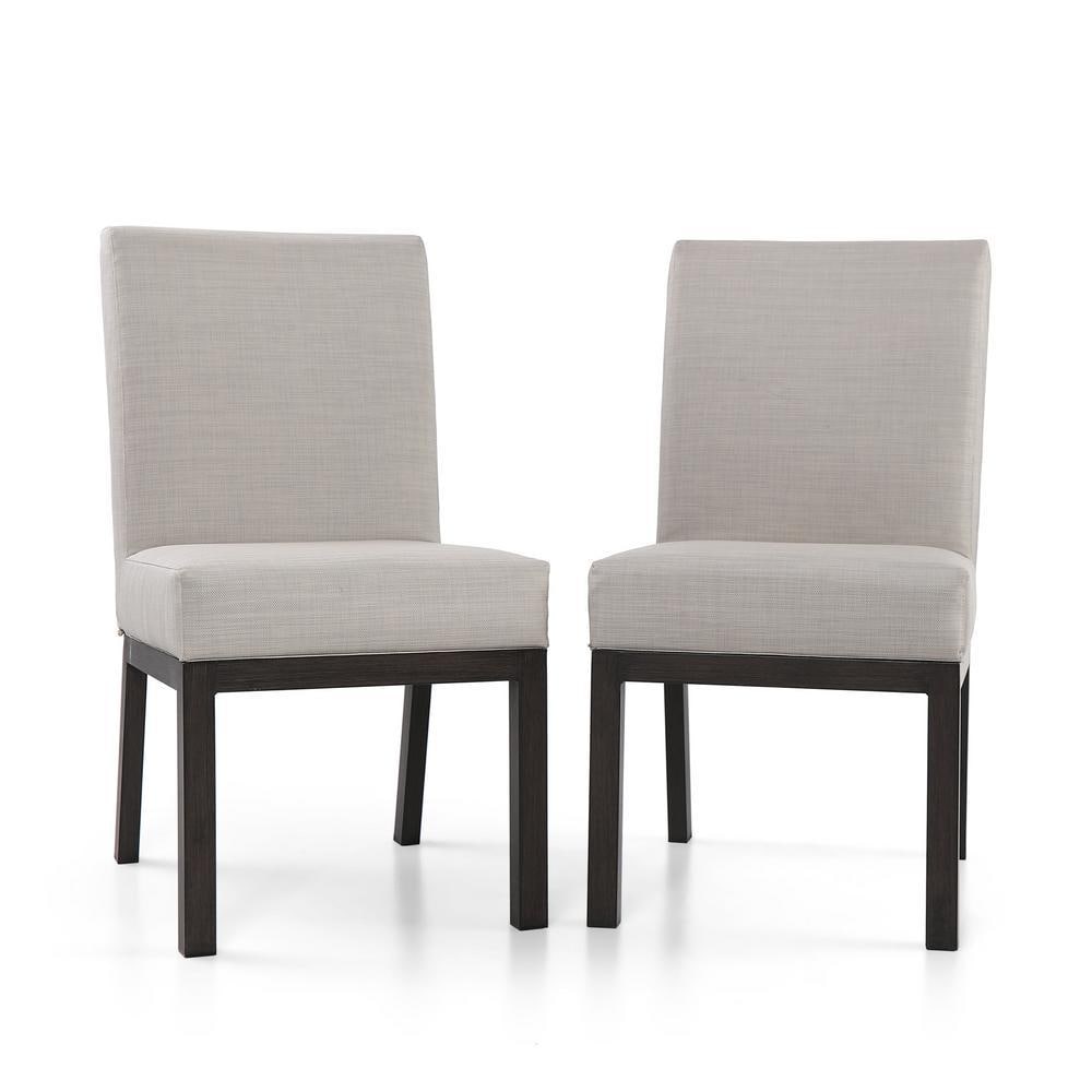 Beige Armless Stationary Padded Textilene Metal Outdoor Dining Chair (2-Pack) price history on PriceWatchPro