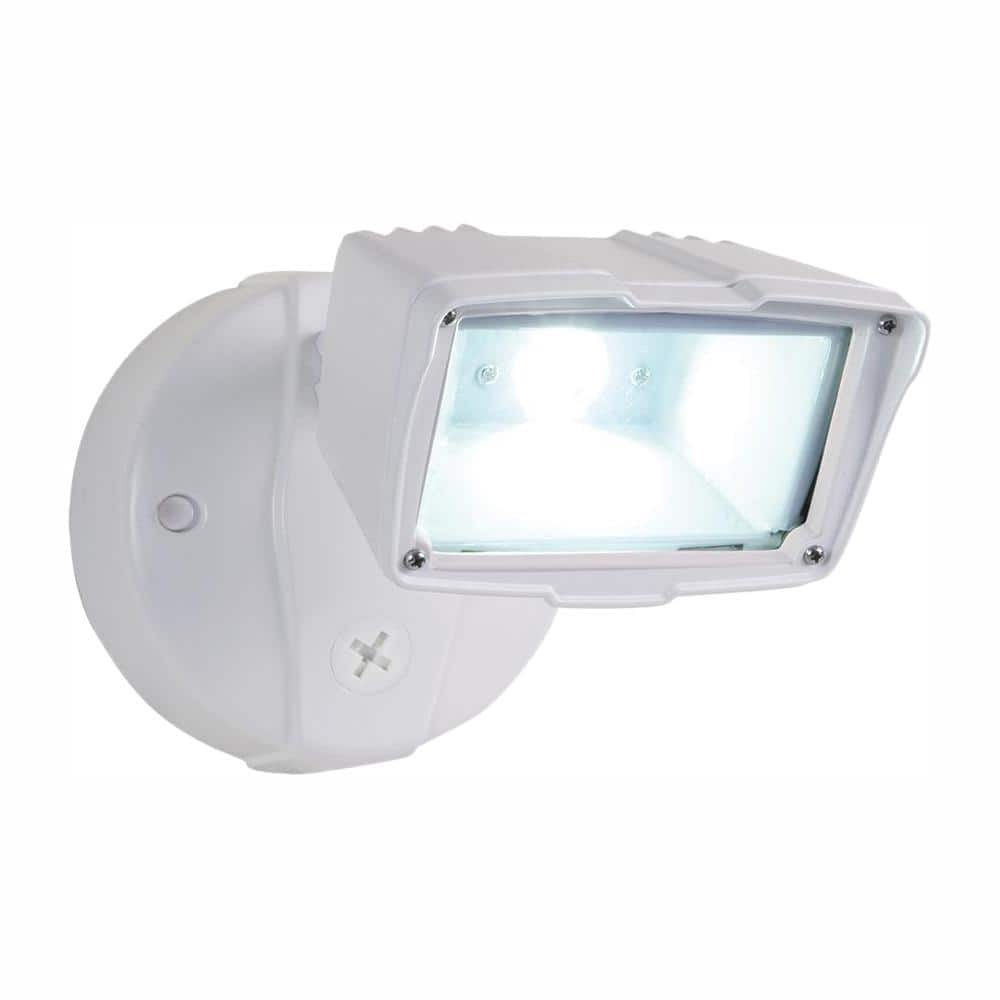 Halo White Outdoor Integrated Led Small Head Security Flood Light With 1475 Lumens 5000k Daylight Switch Controlled Fss1530lwh The Home Depot